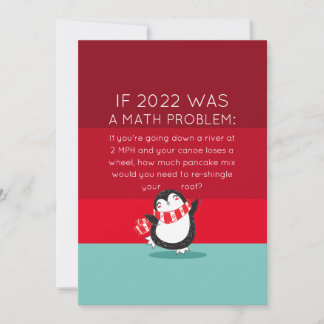 Cute Penguin Funny 2021 Math Quote-Helgdag Card Julkort