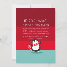 Cute Penguin Funny 2024 Math Quote-Helgdag Card Julkort