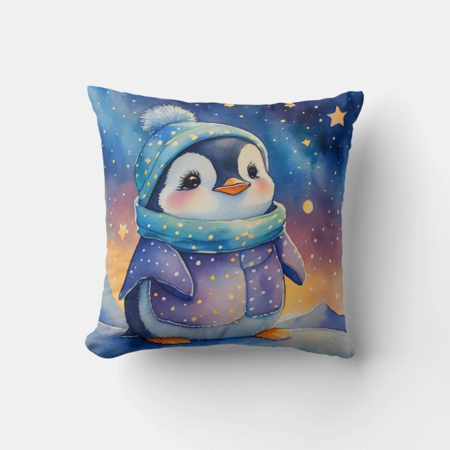 Cute Penguin, Gift för Penguin Älskare Kudde (Framsida)