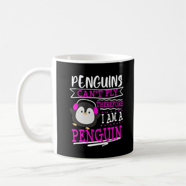 Cute Penguin Gift kan inte flyga på Penguins Älska Kaffemugg (Vänster)