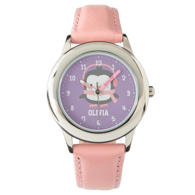 Cute Penguin Girls Personlig Watches Armbandsur (Framsida)