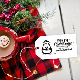 Cute Penguin God jul Gift Märkre Stämpel