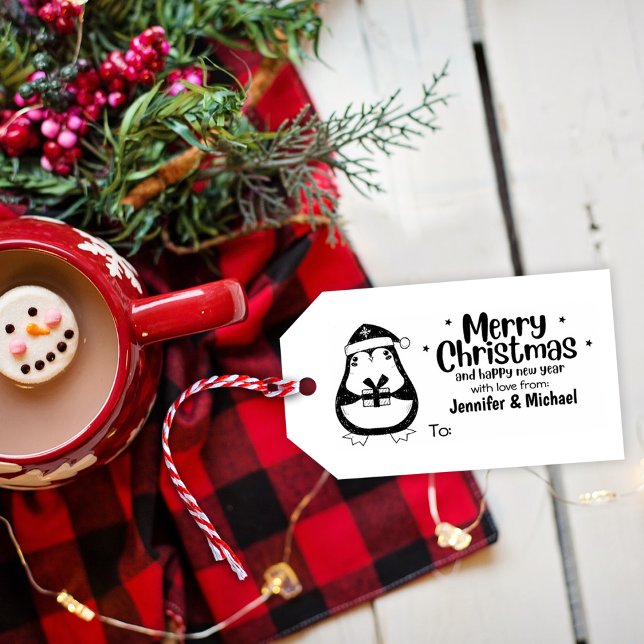 Cute Penguin God jul Gift Märkre Stämpel (Skapare uppladdad)