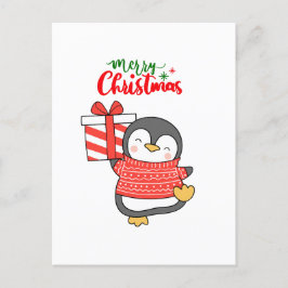 Cute Penguin God jul Helg Vykort