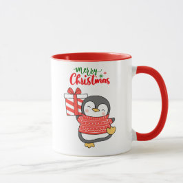 Cute Penguin God jul Mugg