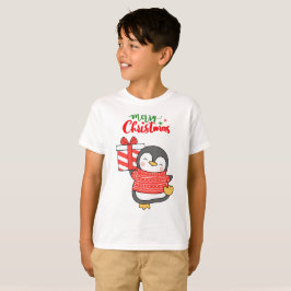 Cute Penguin God jul T Shirt