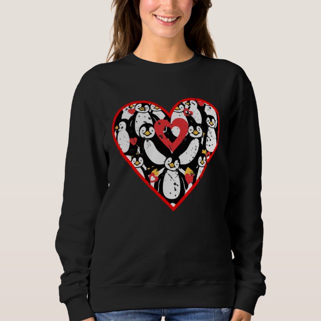 Cute Penguin Heart Love Animal  For Women Men T Shirt (Framsida)