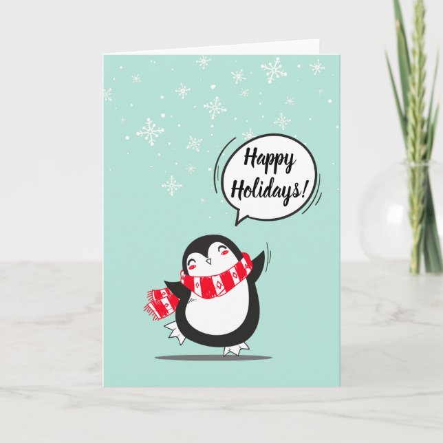 Cute Penguin Helgkort (Framsida)