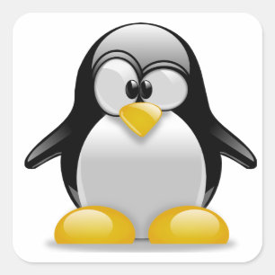 Cute Penguin i en Tux Sticker Fyrkantigt Klistermärke