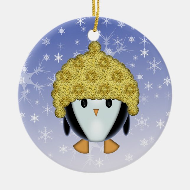 Cute Penguin i Hat Ornament (Framsidan)