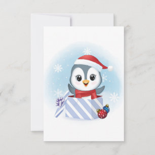 Cute Penguin i presentboxen - julsäsong