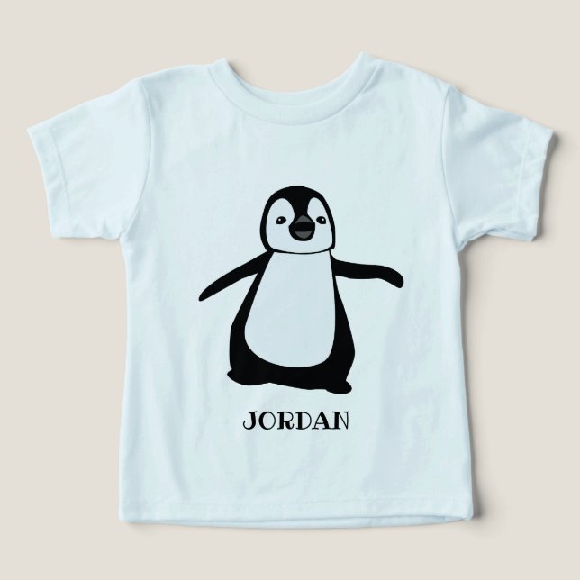 Cute penguin illustration Personlig Baby T Shirt (Design Framsida)
