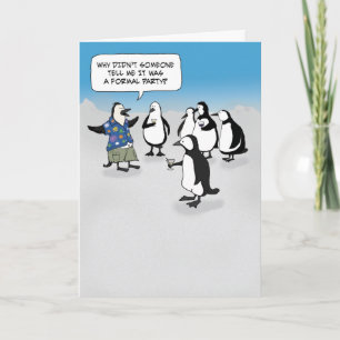 Cute Penguin-inbjudan för Låt oss part Kort