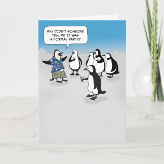 Cute Penguin-inbjudan för Låt oss part Kort
