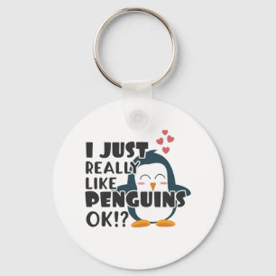 Cute Penguin, jag Verkligen som Penguins? Nyckelring