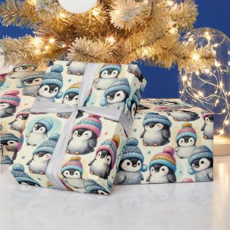 Cute Penguin-jul Presentpapper