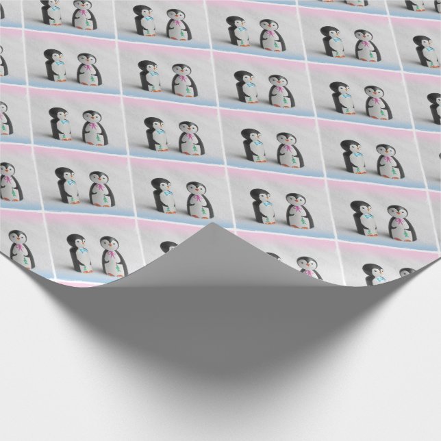 Cute Penguin jul Presentpapper (Hörn)