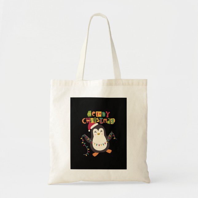 Cute Penguin jul Tote Tygkasse (Framsidan)