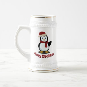 Cute Penguin Julafton Santa Winter Helgdag Gift Sejdel