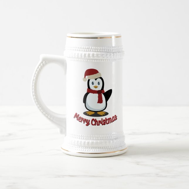 Cute Penguin Julafton Santa Winter Helgdag Gift Sejdel (Vänster)