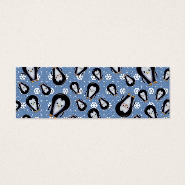 Cute Penguin-Juletiketter Litet Visitkort (Framsidan)