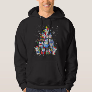 Cute Penguin Julgran Gift Decor Julafton Träd Hoodie