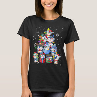 Cute Penguin Julgran Gift Decor Julafton Träd T Shirt