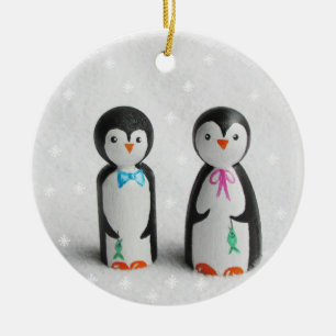 Cute Penguin Julgransprydnad Keramik