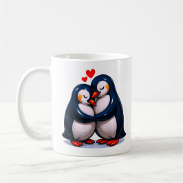 Cute Penguin Kärlek Kaffemugg