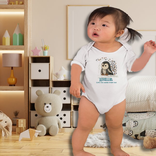 Cute Penguin Kärlek mer T Shirt ( Cute Penguin Love you more Baby Bodysuit )
