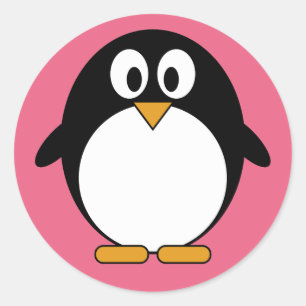 Cute Penguin Kawaii Tecknad Runt Klistermärke