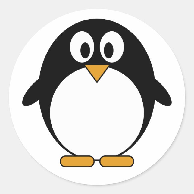 Cute Penguin Kawaii Tecknad Runt Klistermärke (Framsida)