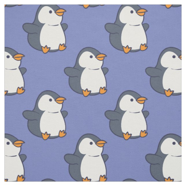 Cute Penguin Kids Tecknad Tyg (Provkarta)