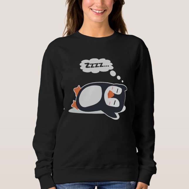 Cute Penguin Lazy Sleeping arctic Bird T Shirt (Framsida)