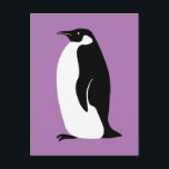 Cute Penguin Lila Black White Vykort<br><div class="desc">Anpassade kort,  lägg till din egen text på kortets baksida eller framsida. Kolla min butik om du vill ha mer design eller berätta om du vill ha någon anpassningsbar.</div>