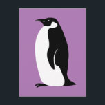 Cute Penguin Lila Black White Vykort<br><div class="desc">Anpassade kort,  lägg till din egen text på kortets baksida eller framsida. Kolla min butik om du vill ha mer design eller berätta om du vill ha någon anpassningsbar.</div>