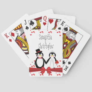 Cute Penguin lite Bröllop-kort Spel Kort