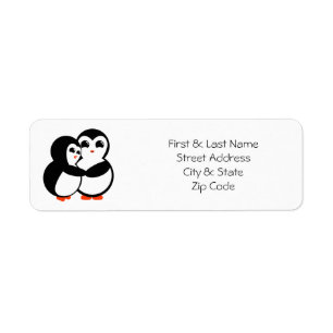 Cute Penguin lite Hugger Returadress Etikett