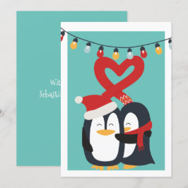 Cute Penguin lite Personlig jul Julkort