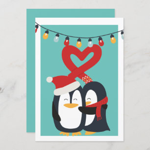 Cute Penguin lite Personlig jul Julkort