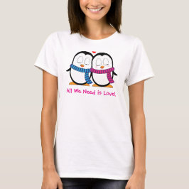 Cute Penguin lite T-shirt med personlig Text