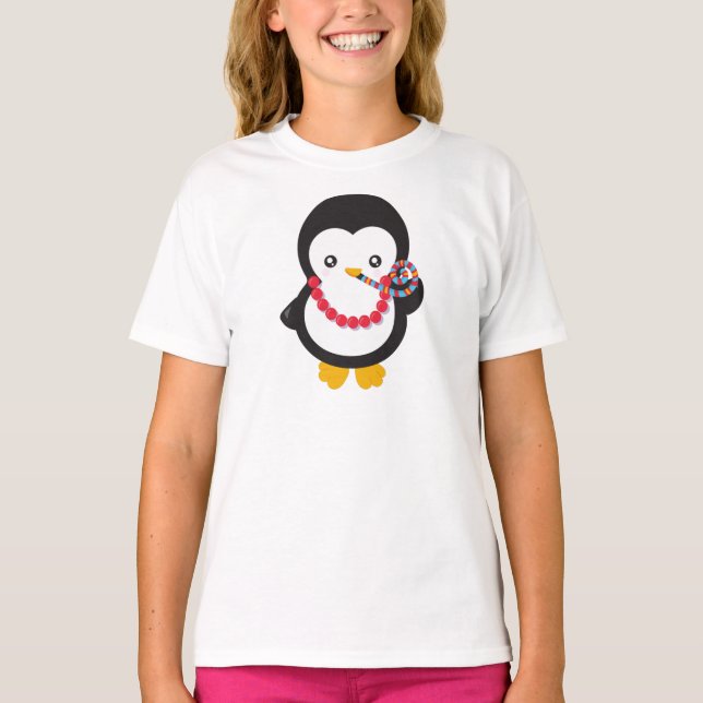 Cute Penguin, Little Penguin, Party Whistle T Shirt (Framsida)