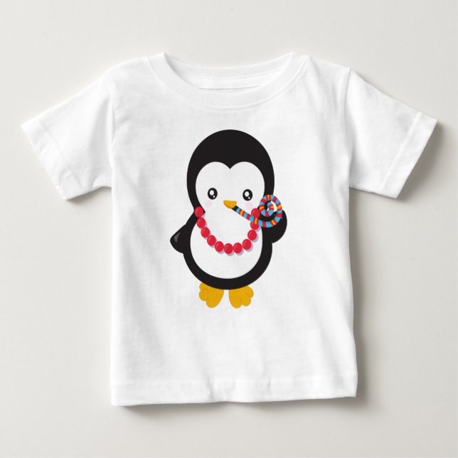 Cute Penguin, Little Penguin, Party Whistle T Shirt (Framsida)