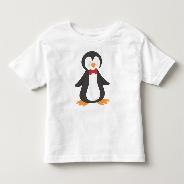 Cute Penguin, Little Penguin, Penguin with Bow Tie T Shirt (Framsida)