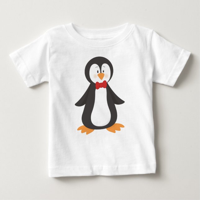 Cute Penguin, Little Penguin, Penguin with Bow Tie T Shirt (Framsida)