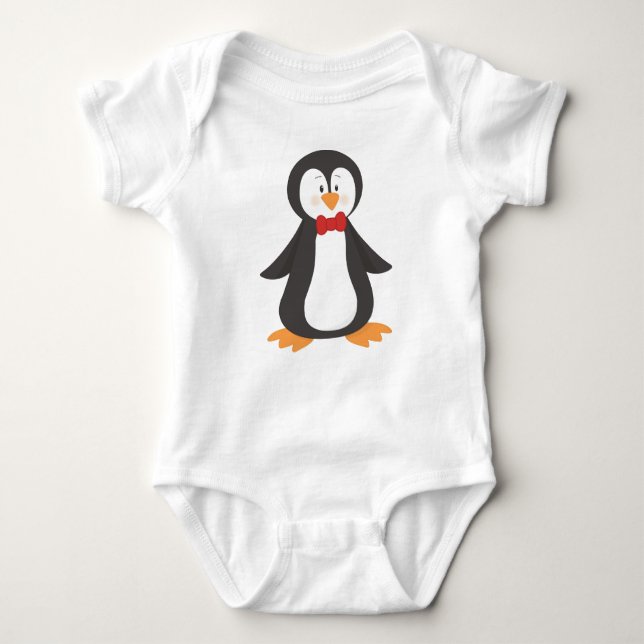 Cute Penguin, Little Penguin, Penguin with Bow Tie T Shirt (Framsida)