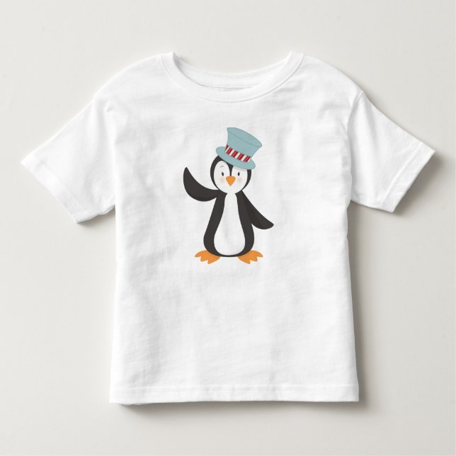 Cute Penguin, Little Penguin, Penguin with Hat T Shirt (Framsida)