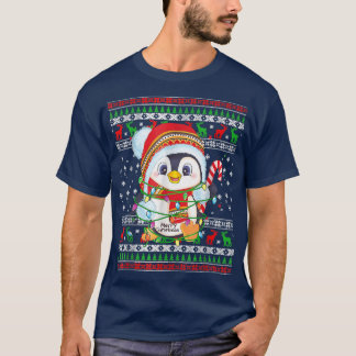 Cute Penguin Ljus Ugly julsötare För manar T Shirt