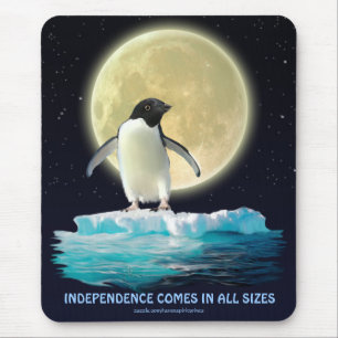 Cute PENGUIN & MÅNE Roligt Motivational Mousepad Musmatta