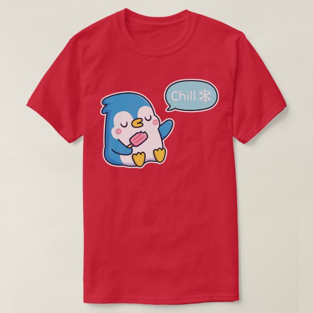 Cute Penguin med populationssäckar, frossa T Shirt (Design framsida)